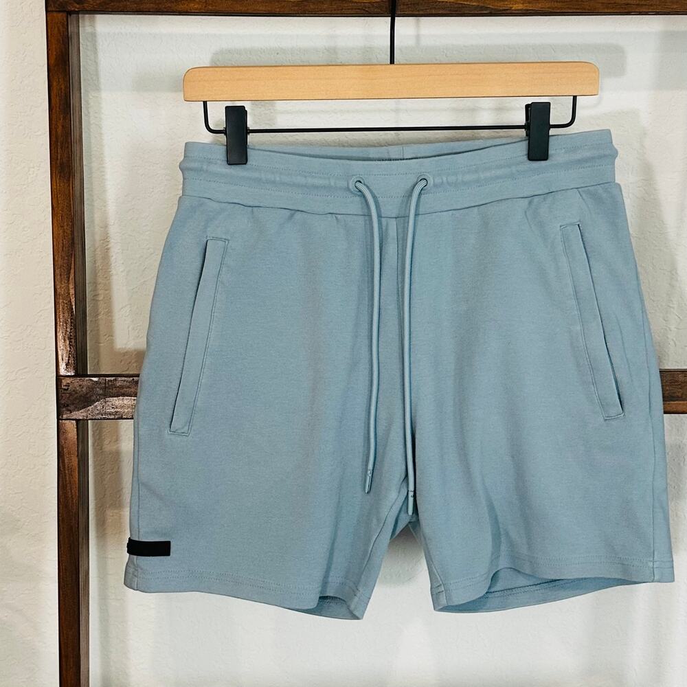 Alphalete Men’s Blue Drawstring Sweat Shorts Logo Patch Size Medium - Picture 4 of 11